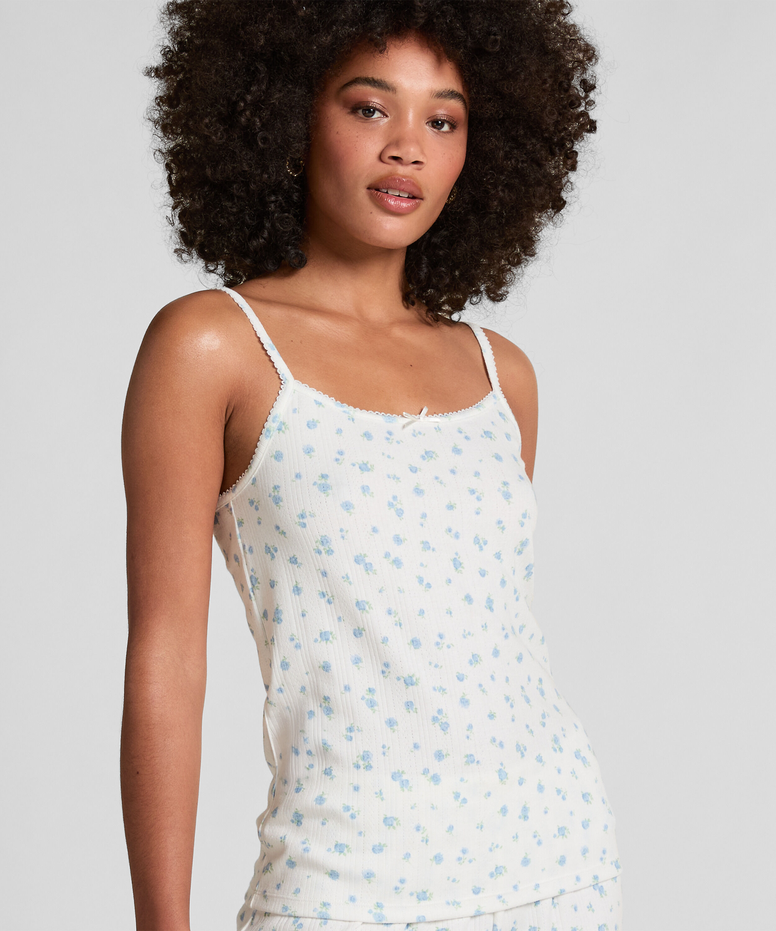 Pointelle-Camisole, Weiß Pointelle-Camisole, Weiß