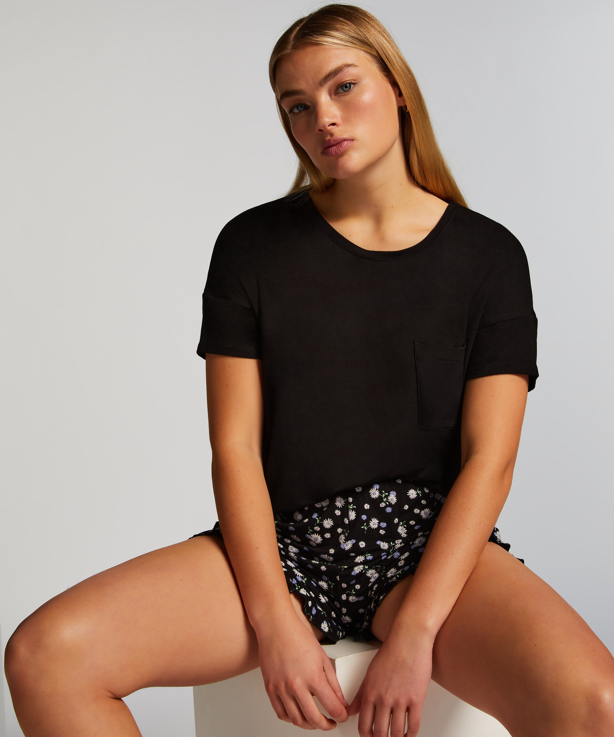 Pyjama-Set, Schwarz Pyjama-Set, Schwarz