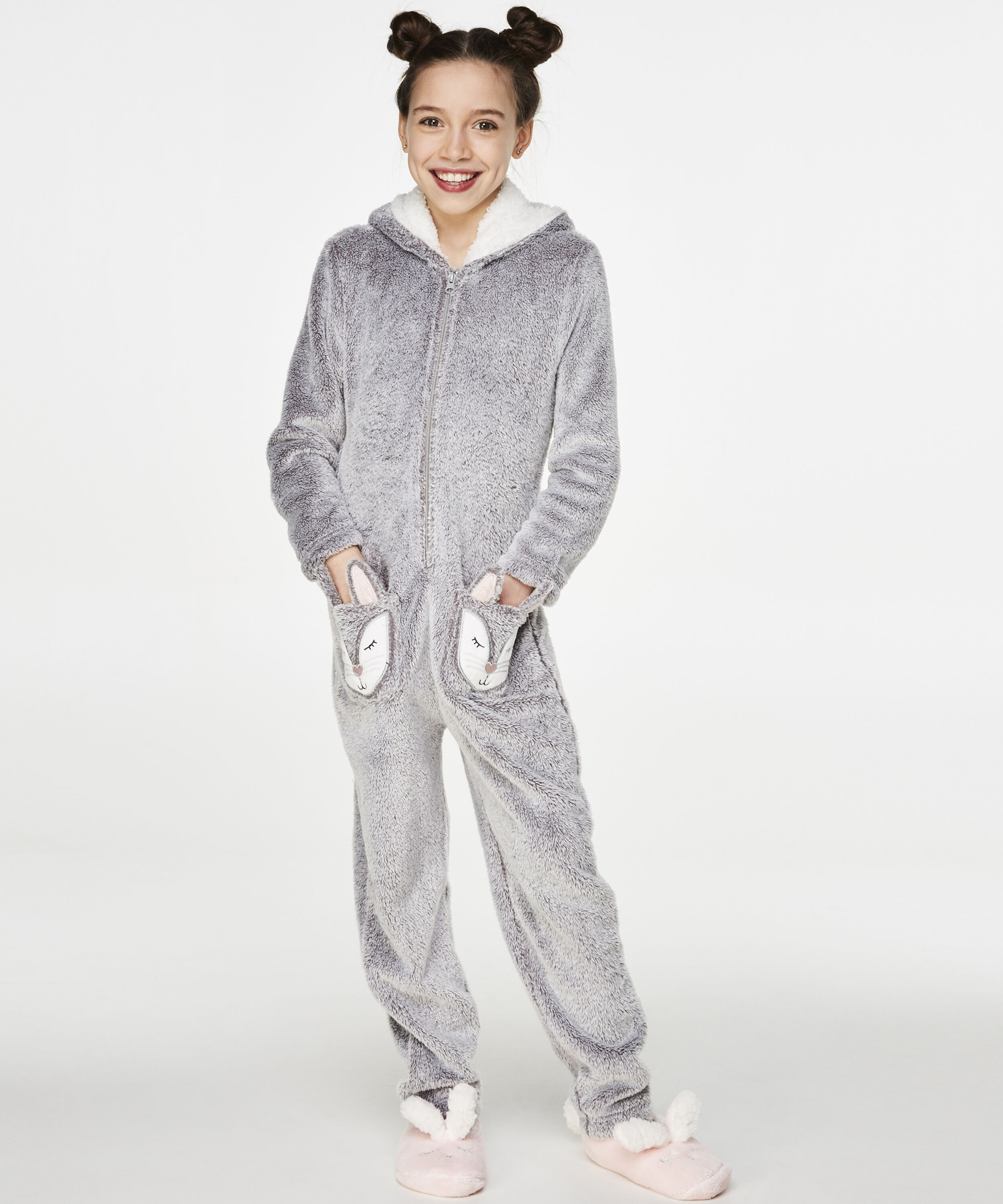 Onesie Teens Fleece, Grau