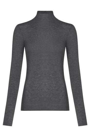 Thumbnail - Hunkemöller Himmlisch weiches Shirt aus Kaschmir-Mix mit Rollkragen Grau