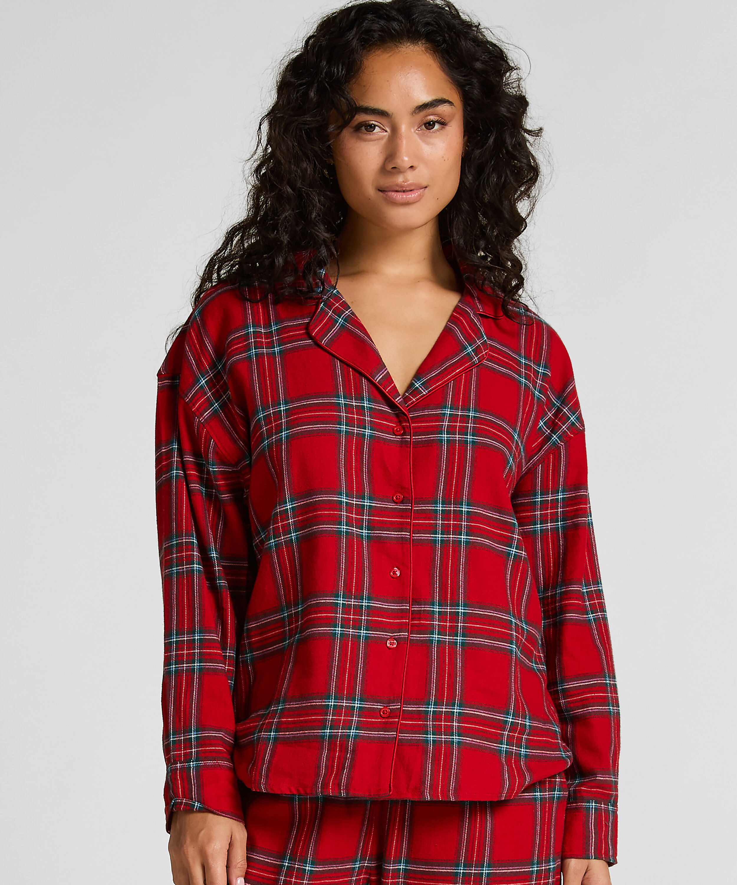 Pyjamatop aus Flanell, Rot Pyjamatop aus Flanell, Rot