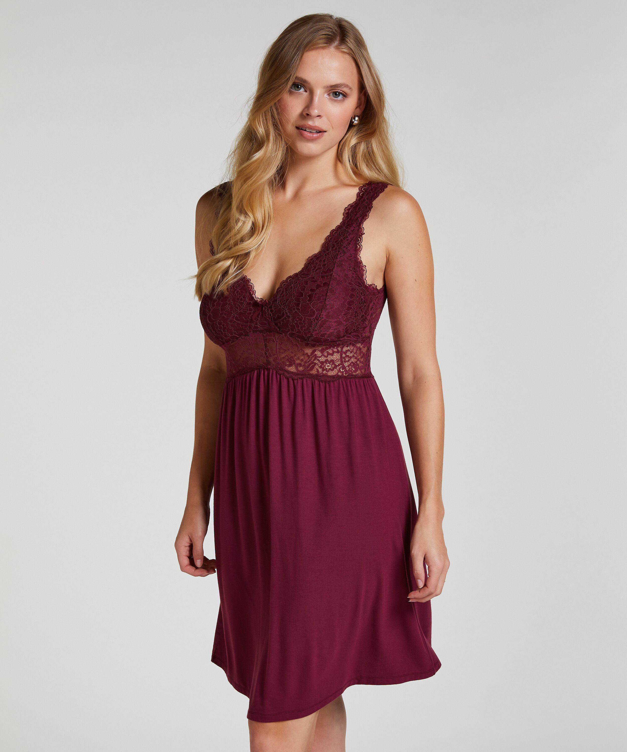 Slipdress Nora Lace, Lila