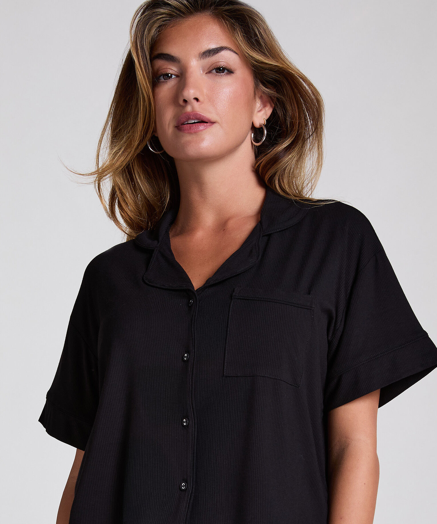 Velours-Jacke, Schwarz Velours-Jacke, Schwarz