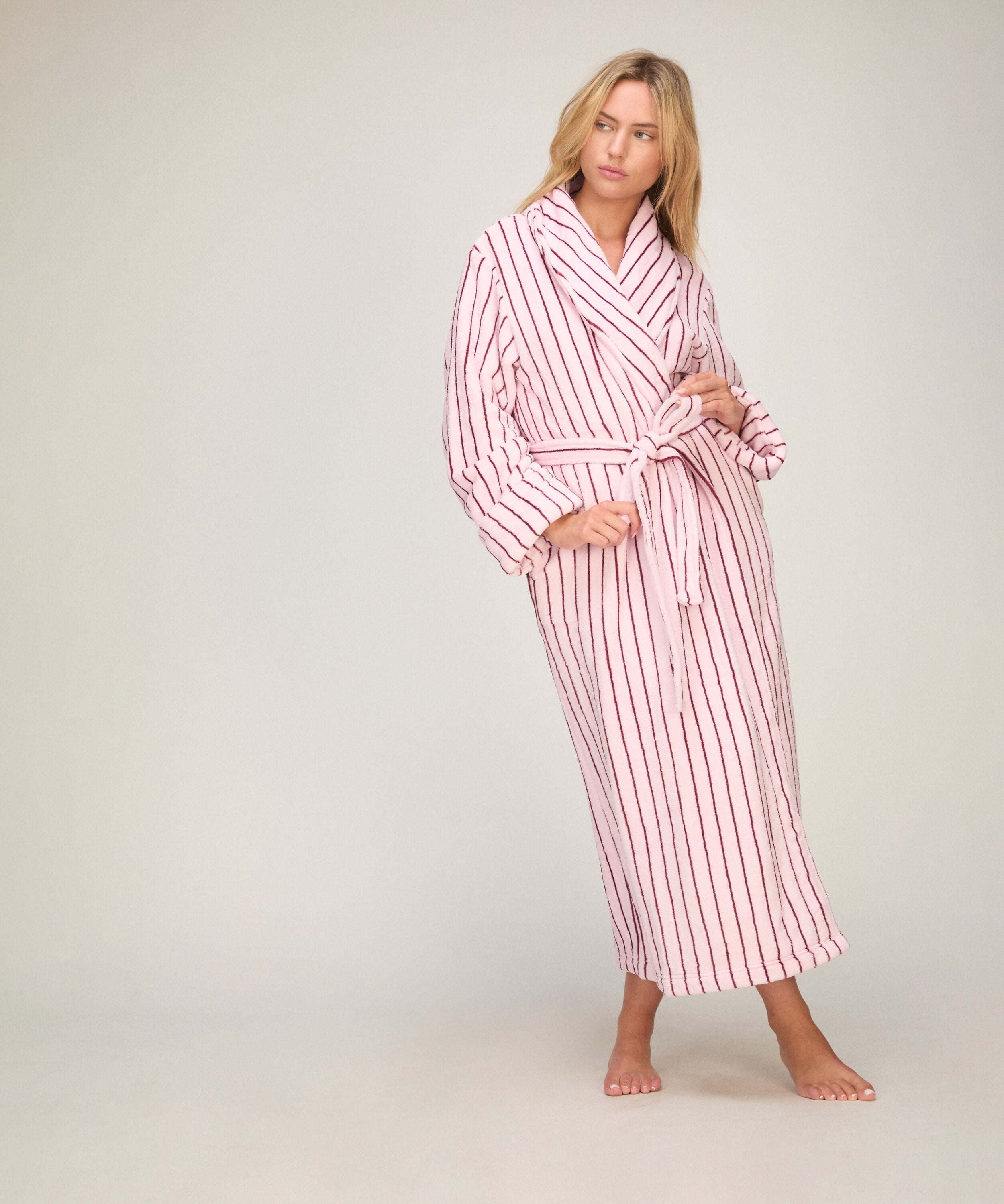 Weicher Fleece-Bademantel, Rosa