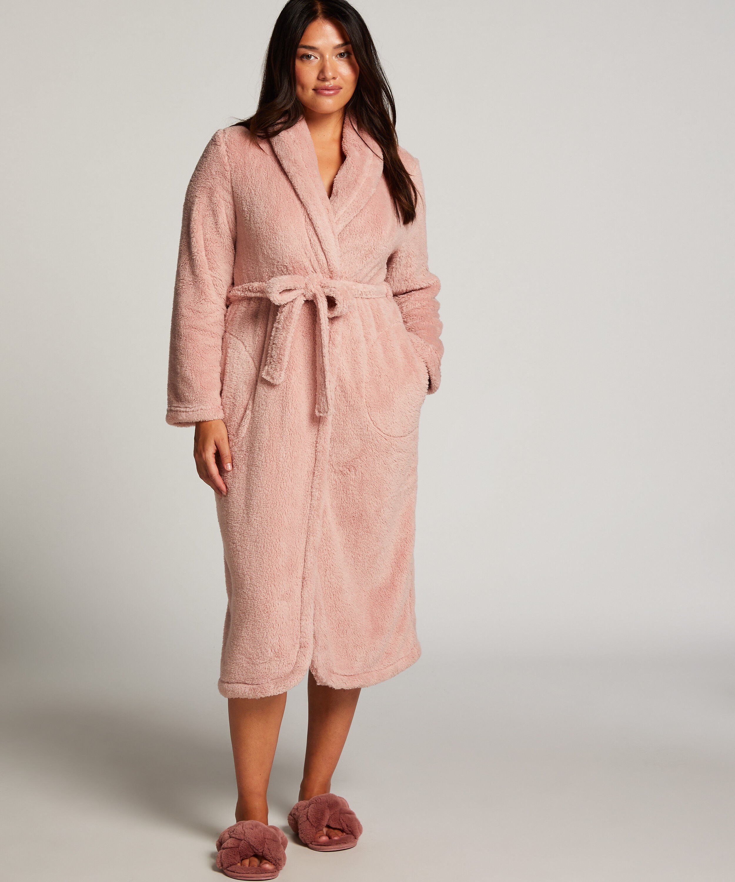 Bademantel Fleece, Rosa