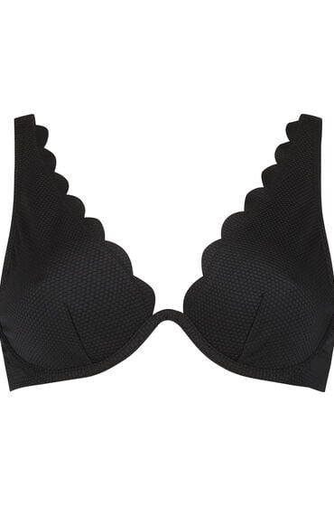 Thumbnail - Hunkemöller Unwattiertes Bügel-Bikini-Top Scallop Schwarz