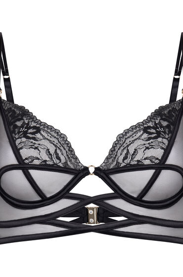 Thumbnail - Hunkemöller Amel Longline-BH mit Bügel ohne Polsterung Schwarz