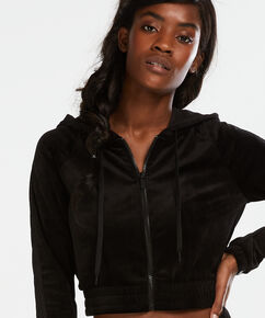 HKMX Jacket aus Velours, Schwarz