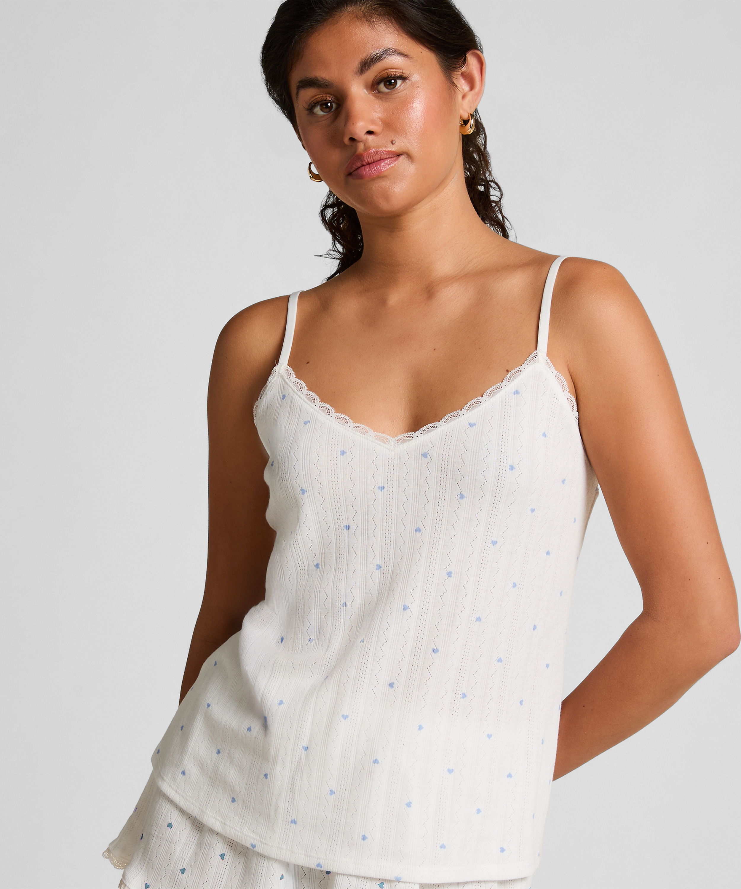 Top Cami Lace, Blau, main