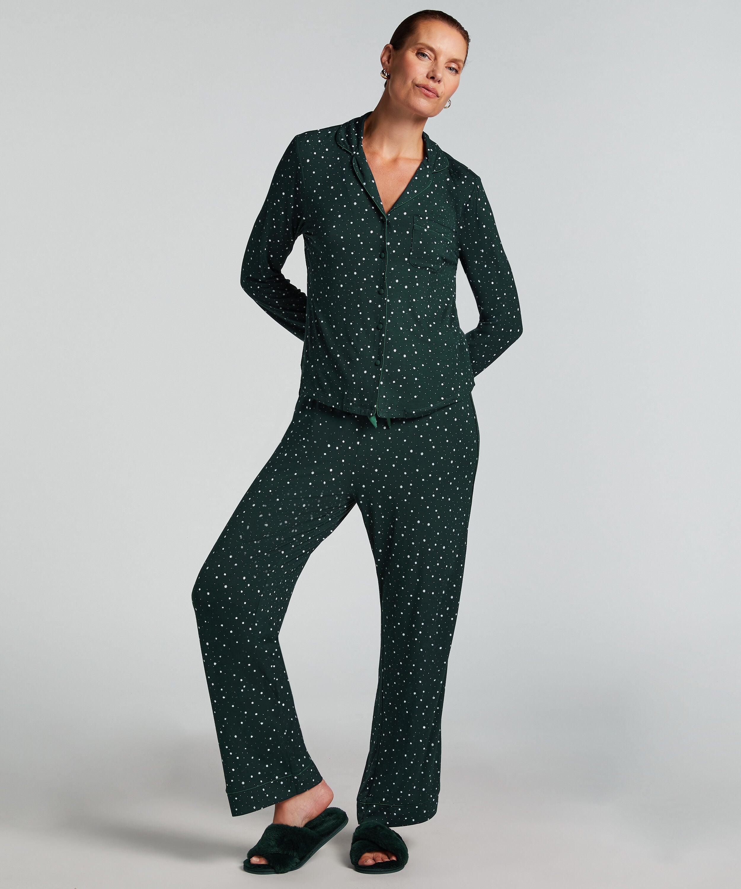 Pyjamahose Jersey, Grün