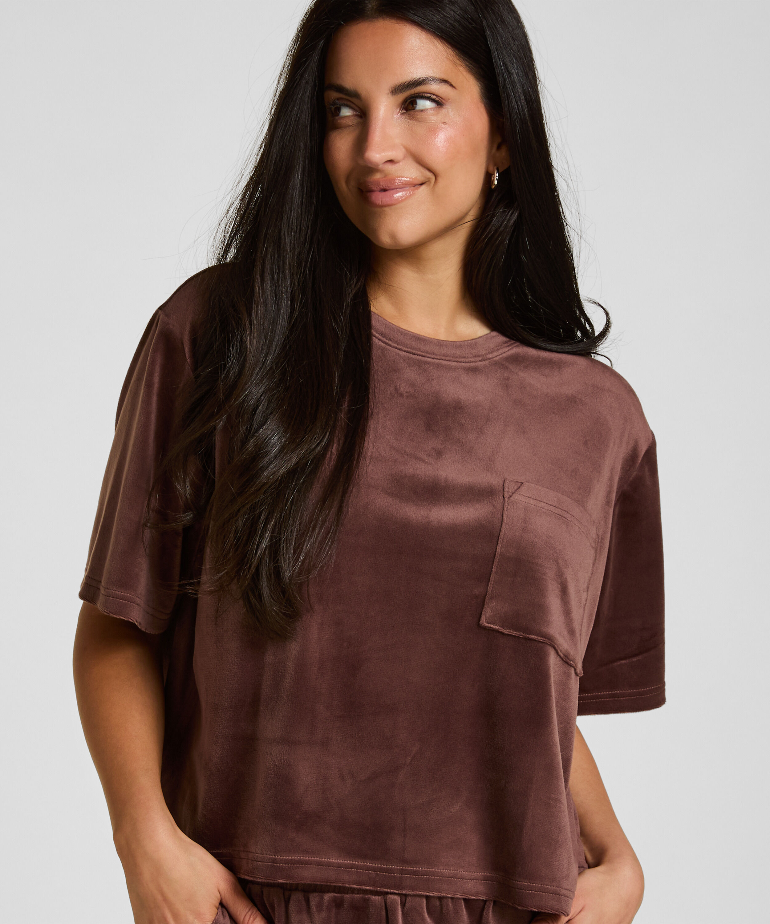 Top Velours Pocket, Grün Top Velours Pocket, Grün