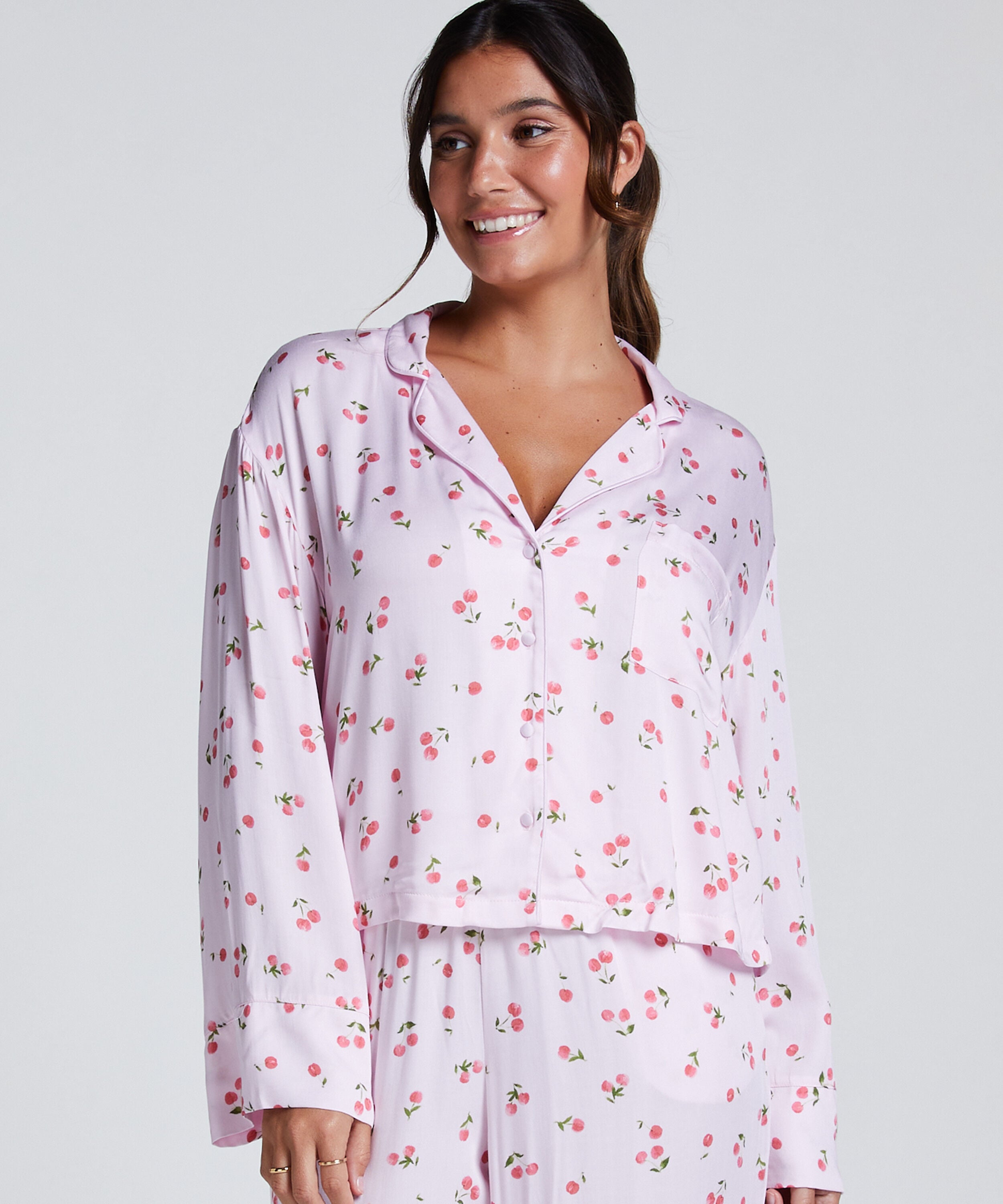 Langarmjacke Satin, Rosa