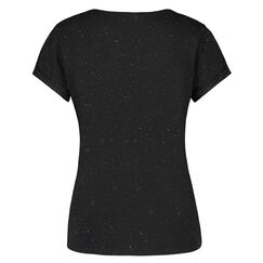 Kurzarm-Pyjamatop, Schwarz