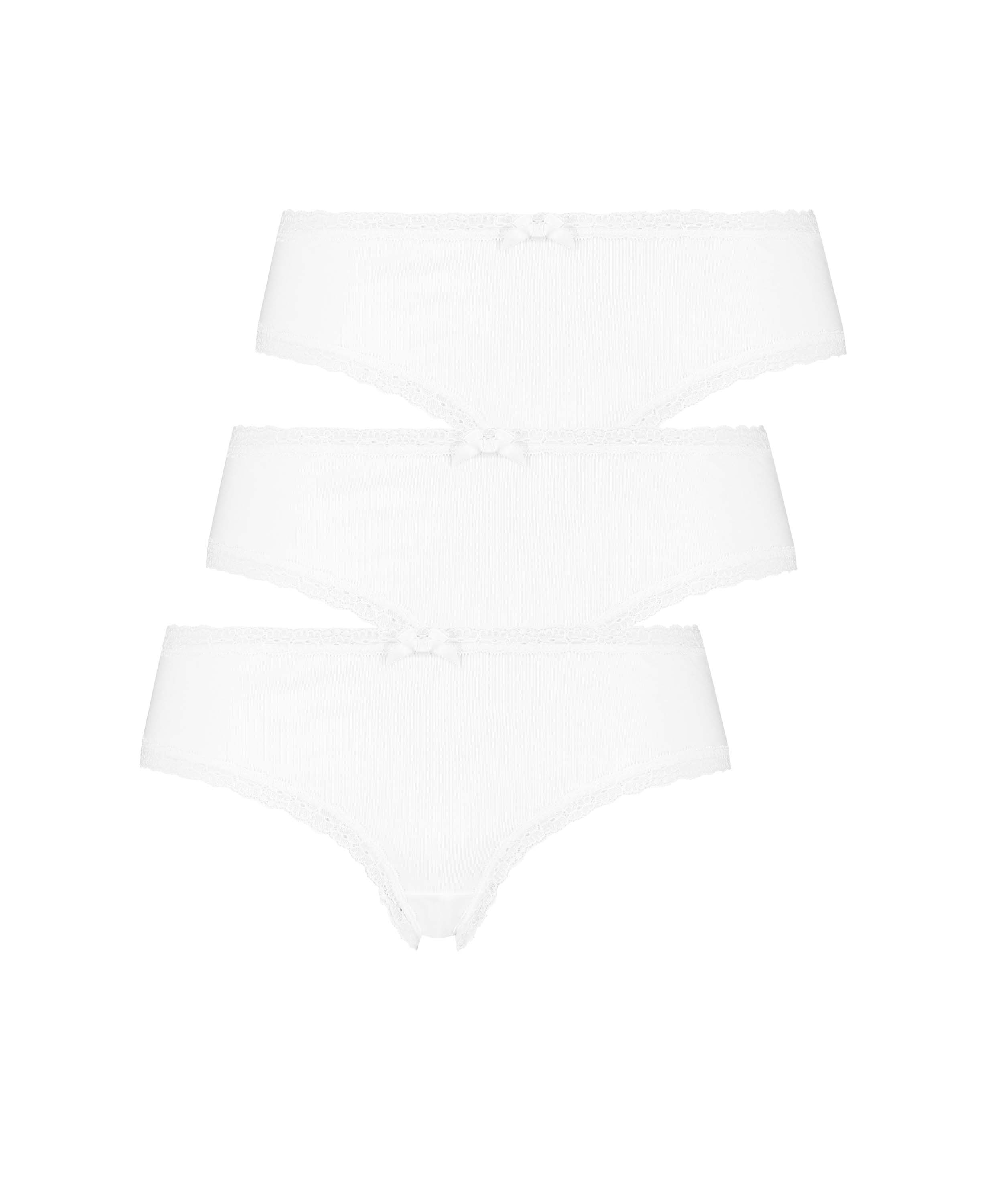 3er-Pack Brazilian-Shorts Baumwolle Georgia, Weiß, main
