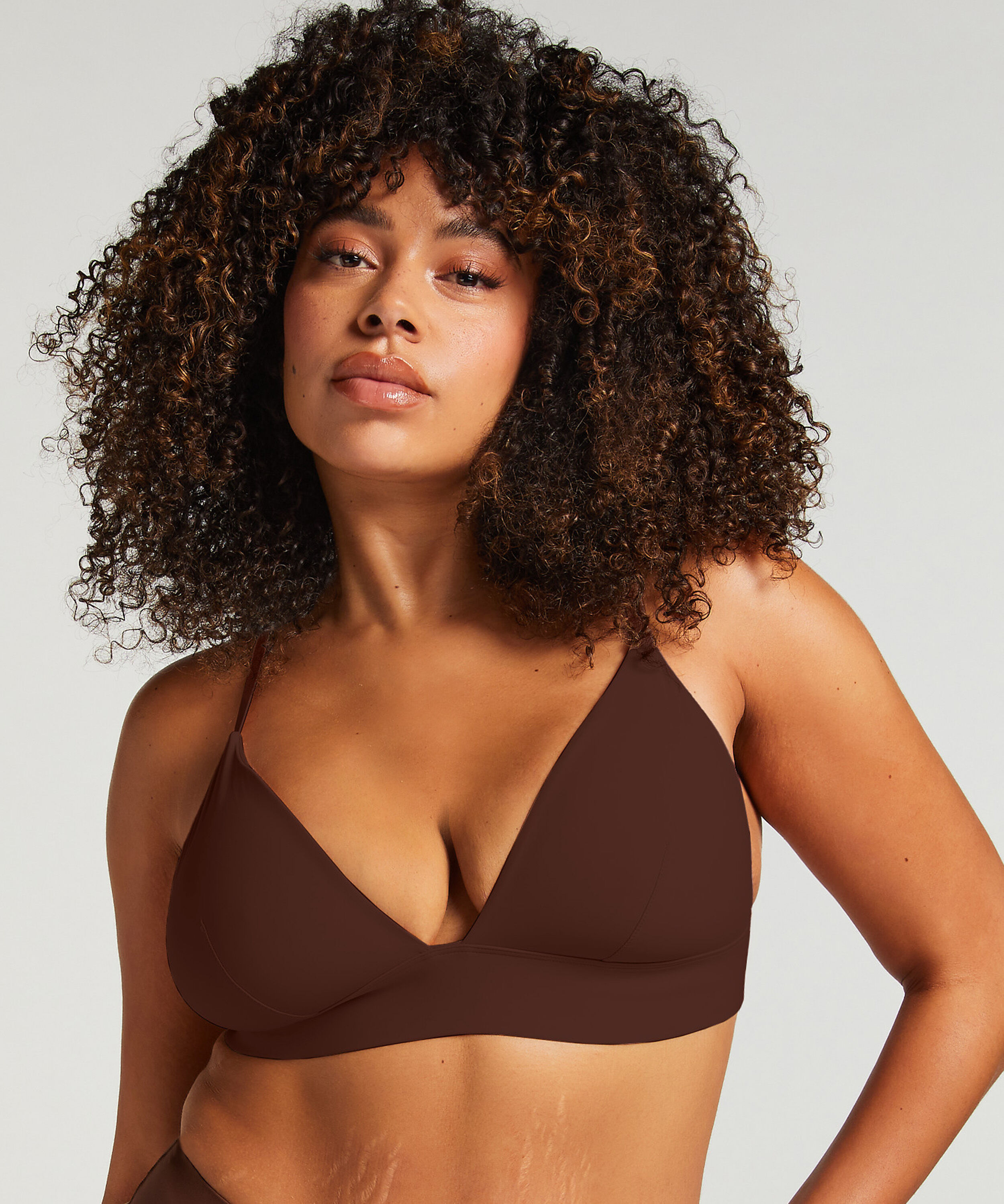 Triangel Bralette Smooth, Braun
