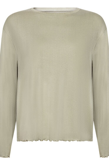 Thumbnail - Hunkemöller Pyjama Top Loose Pointelle Grün