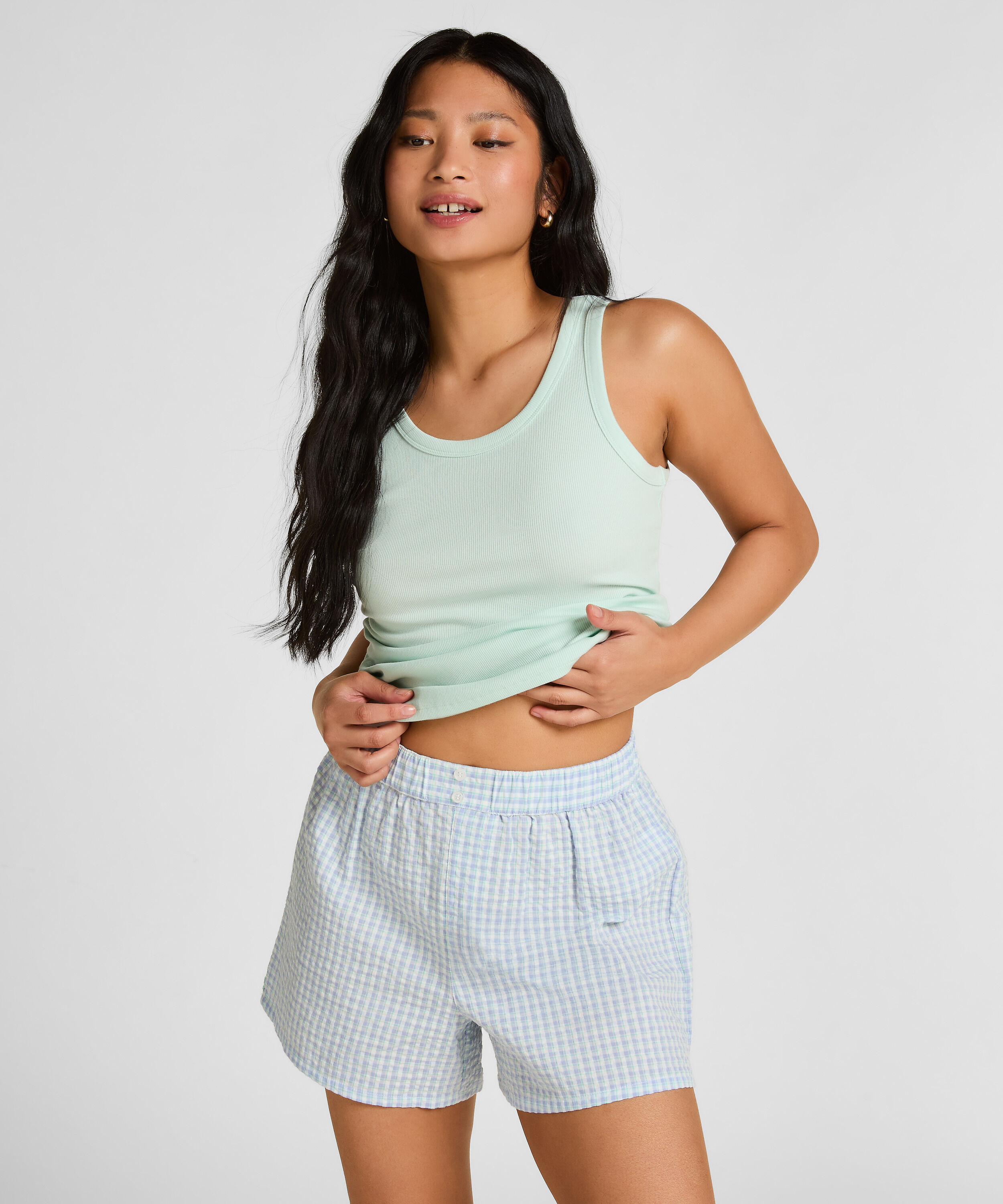 Pyjama Short Seersucker, Rosa Pyjama Short Seersucker, Rosa