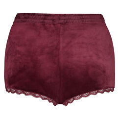 Shorts Velours Lace, Rot