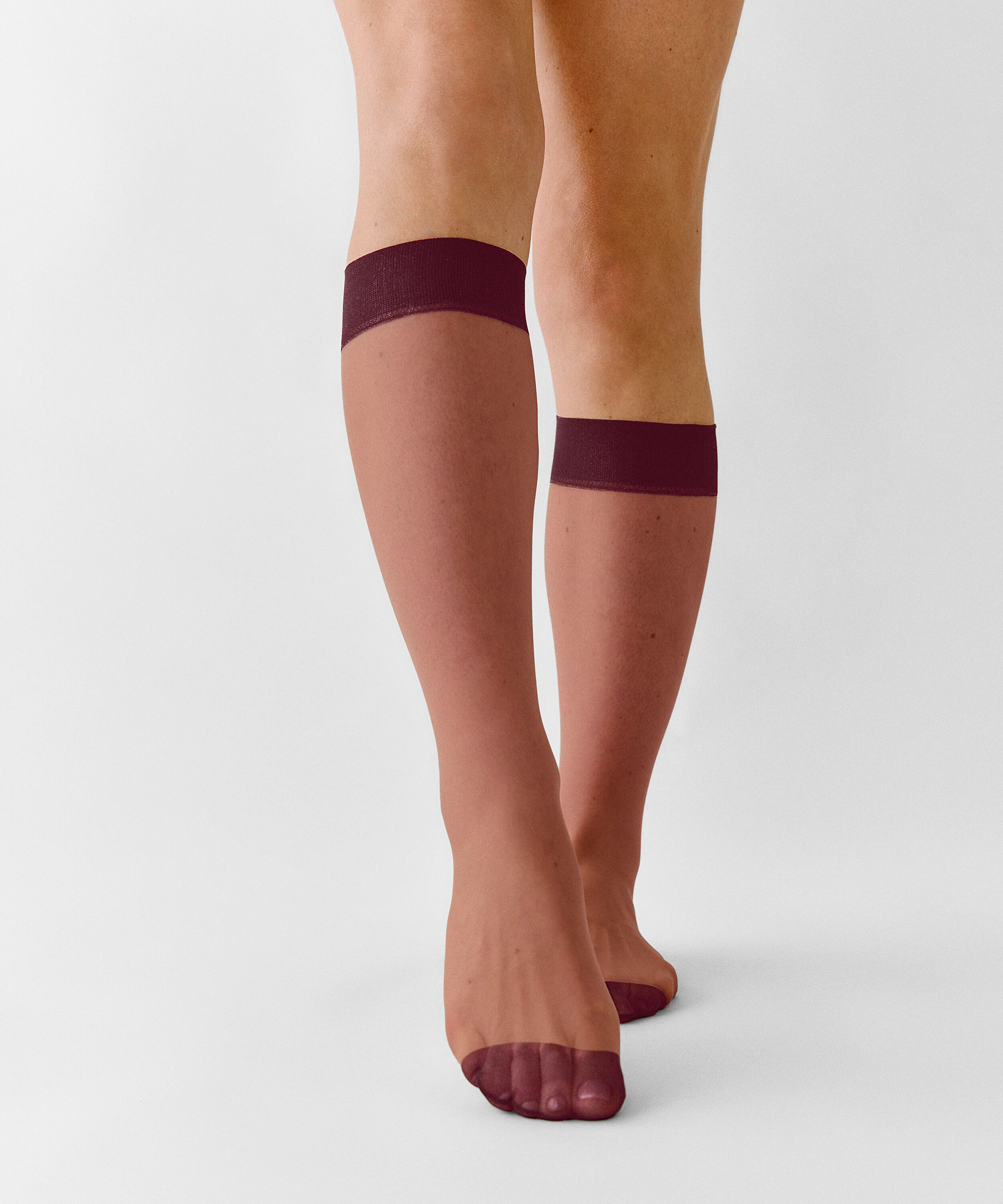 Sheer Socken Back Seam, Lila