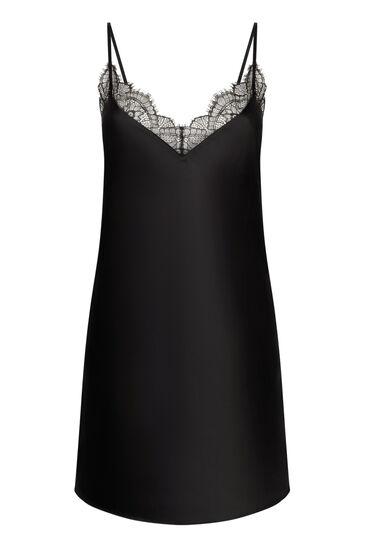 Thumbnail - Hunkemöller Spitzen-Slipdress Schwarz