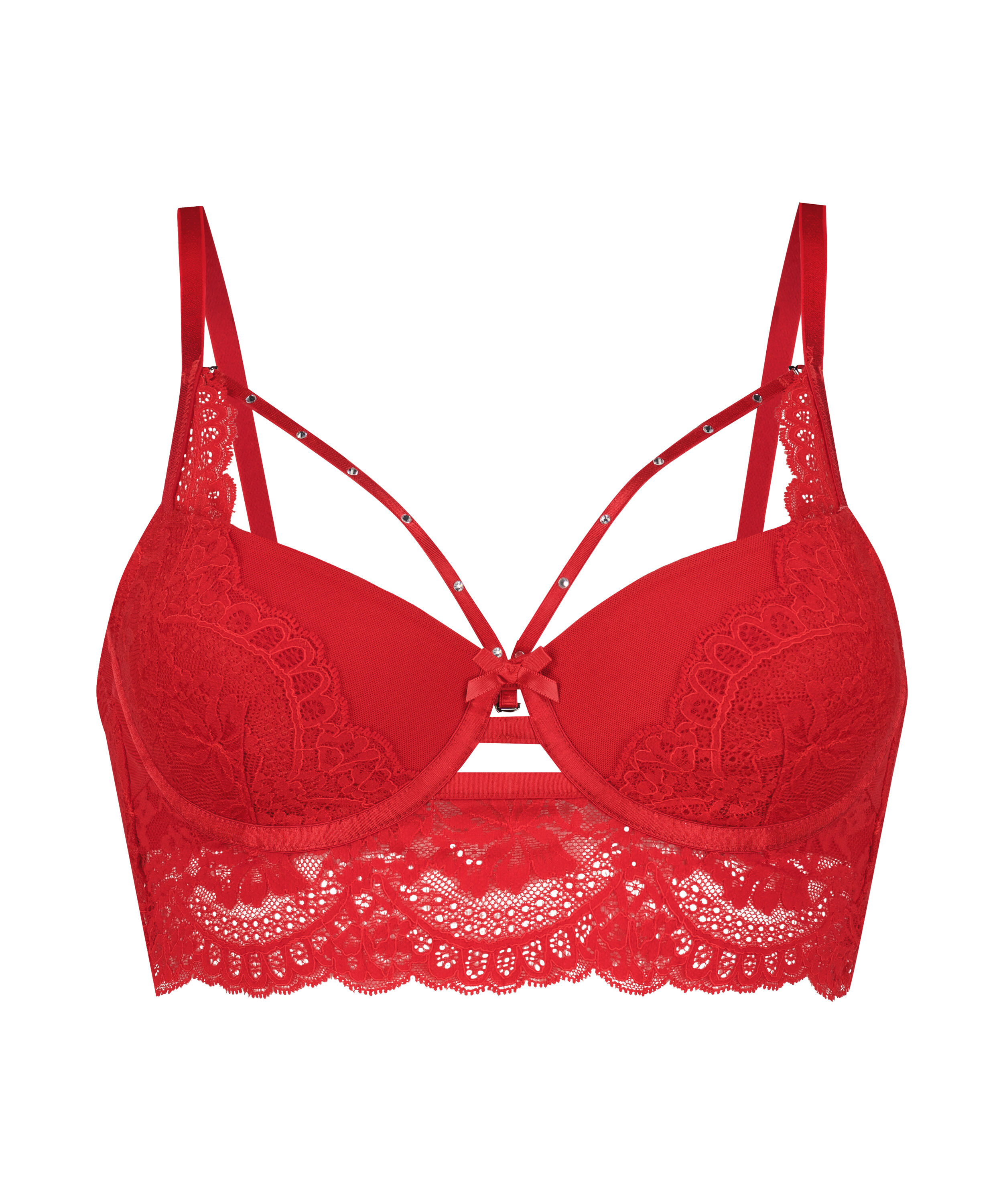 Hunkemöller Longline-Bügel-BH 'Malika' – Vorgeformt Mit Spitze & Mesh, Verstellbare Träger, Rückenschluss
