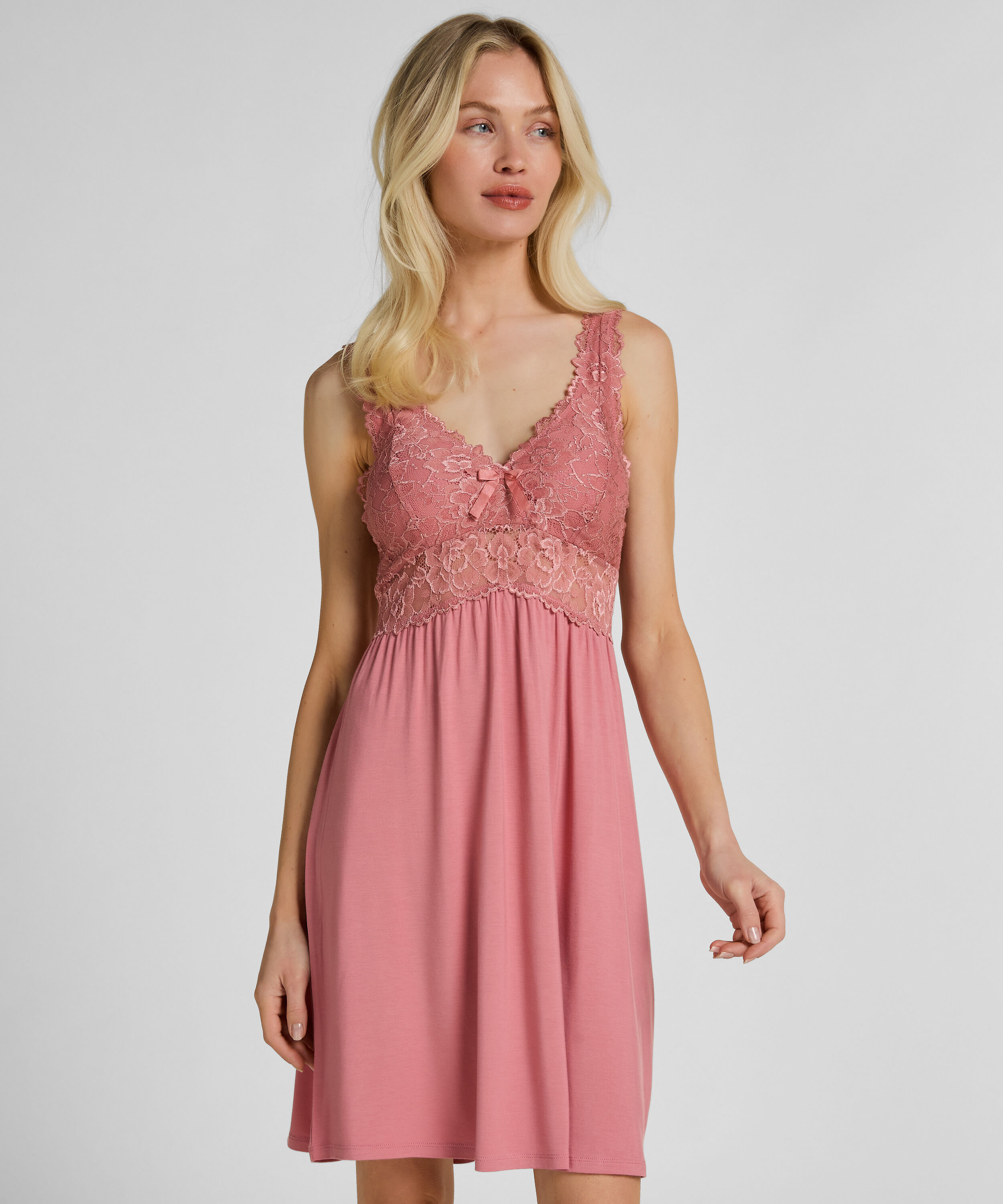 Slipdress Nora Lace, Rosa