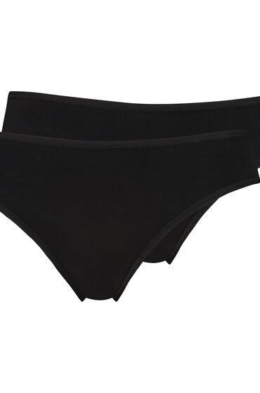 Thumbnail - Hunkemöller 2er-Pack Slip Kim Cotton Schwarz