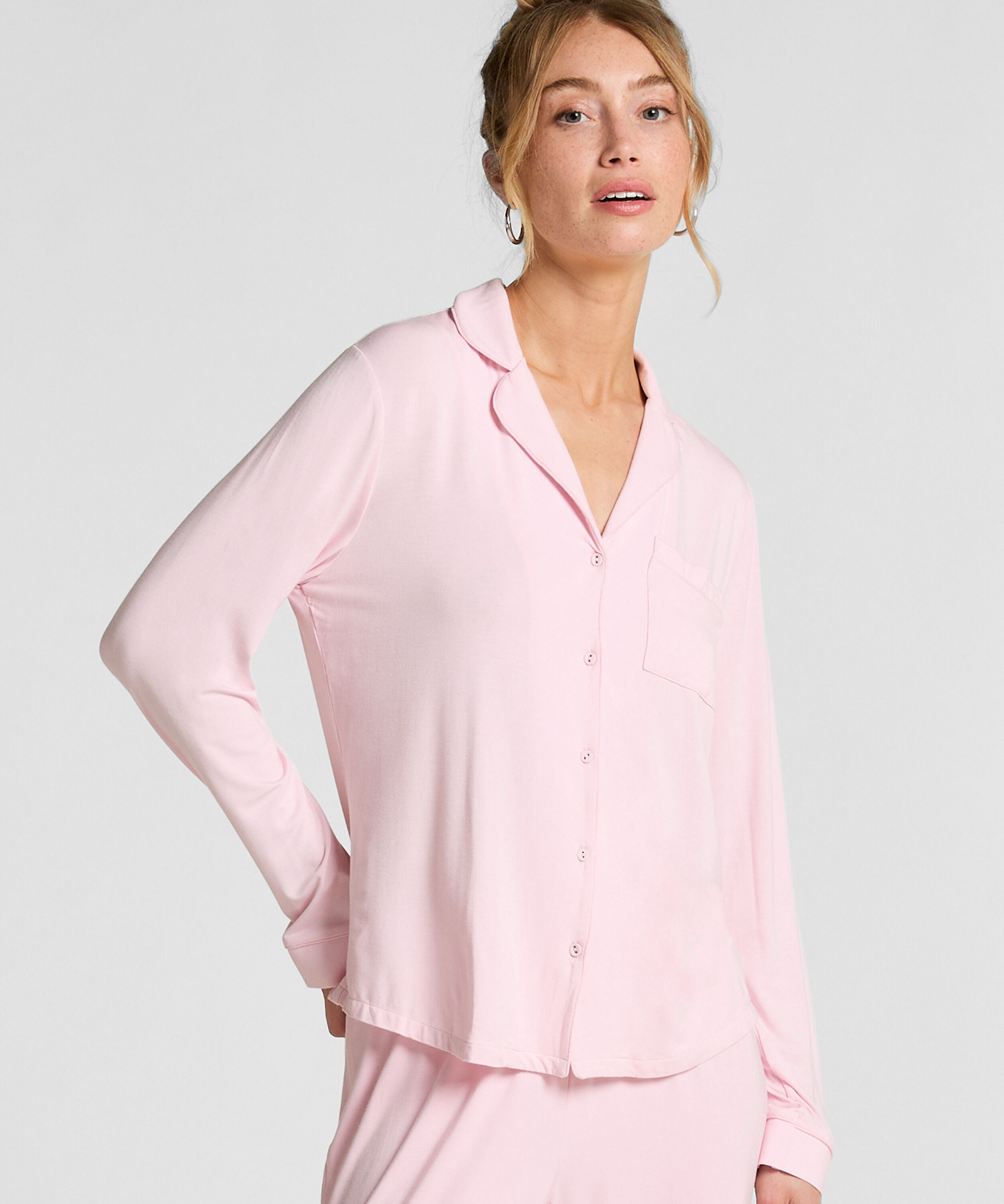 Langärmelige Jersey-Jacke Essential, Rosa