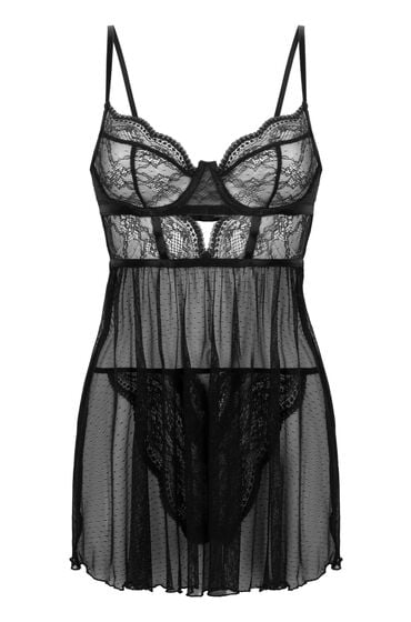 Thumbnail - Hunkemöller Babydoll Isabelle Schwarz