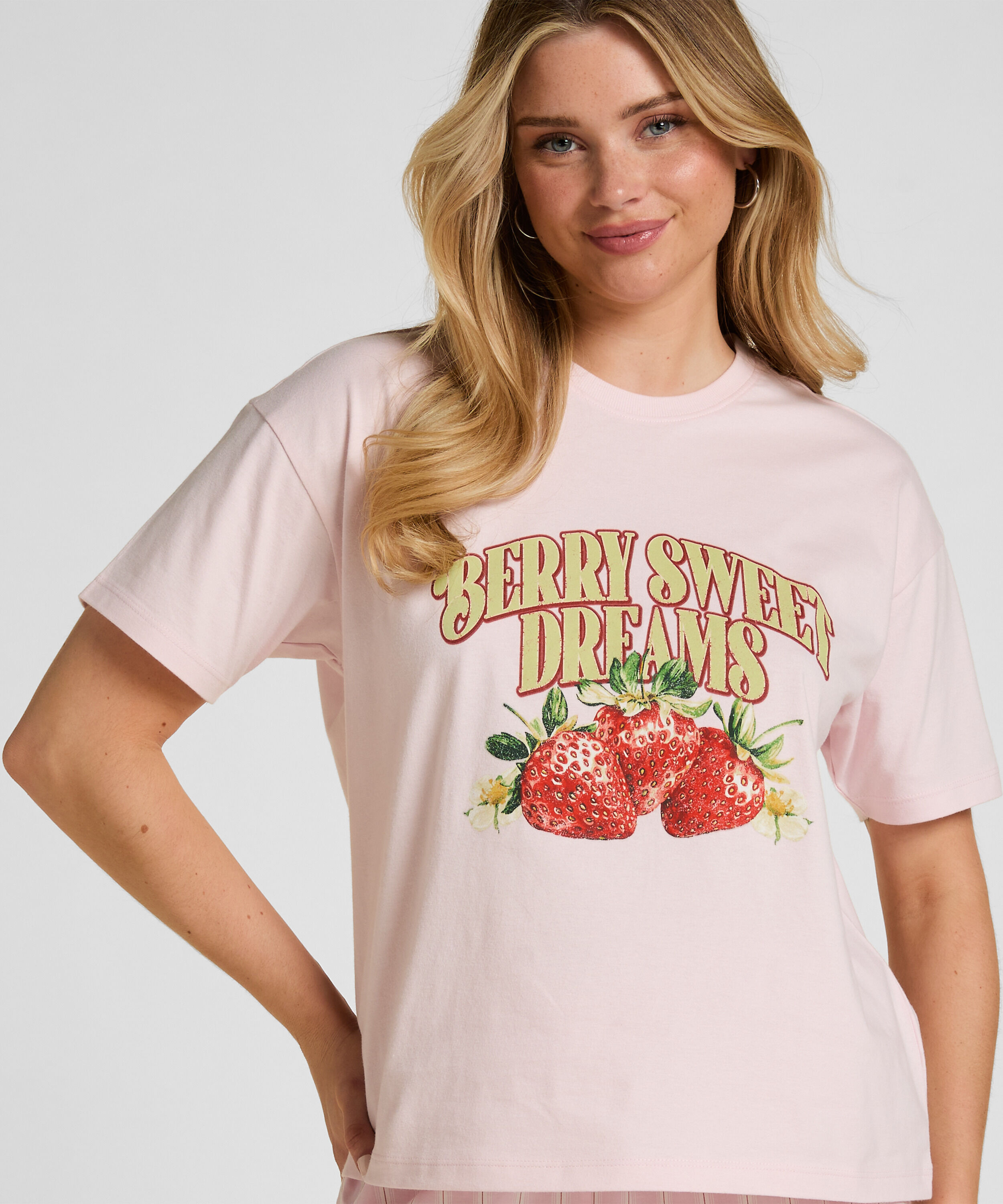 T-Shirt mit Print, Rosa
