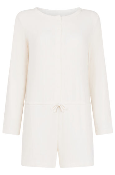 Thumbnail - Hunkemöller Short-Onesie Jersey Rib Weiß