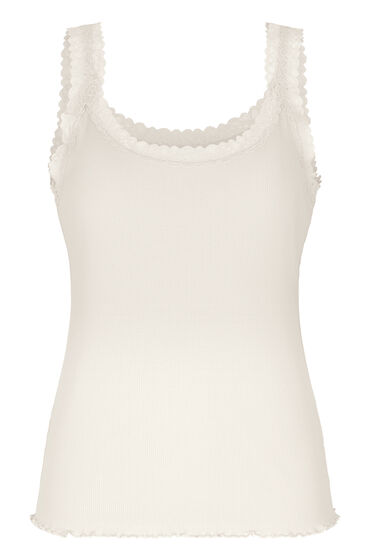 Thumbnail - Hunkemöller Rippjersey-Top mit Spitze Weiß