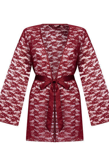 Thumbnail - Hunkemöller Kimono aus Allover-Spitze Rot