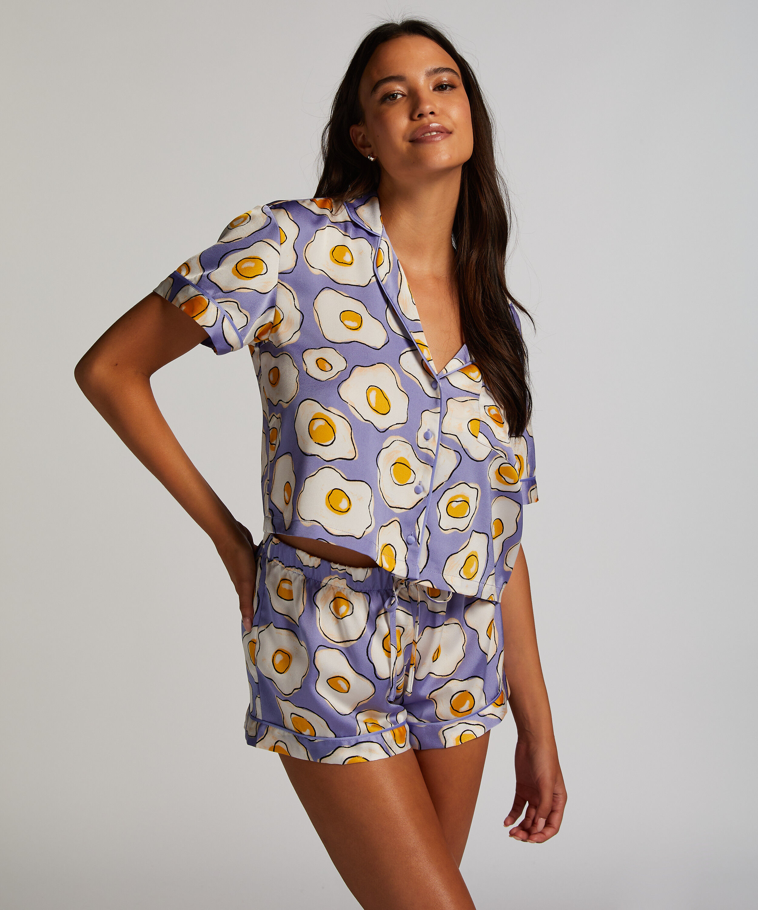 Pyjama-Shorts Satin, Lila