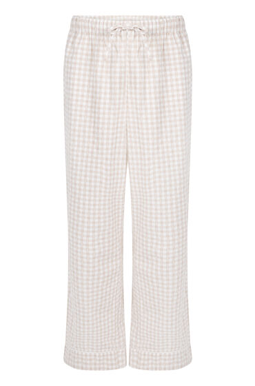 Thumbnail - Hunkemöller Dobby Pyjamahose Gewebte Baumwolle Beige