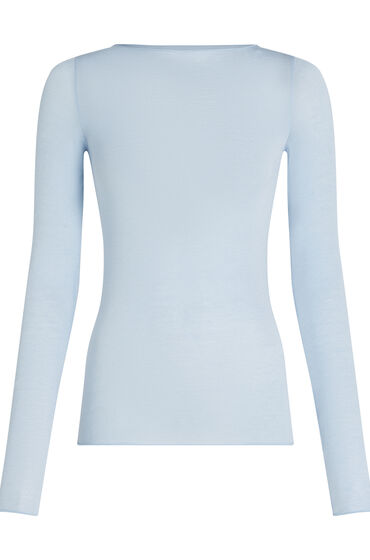 Thumbnail - Hunkemöller Himmlisch weiches Shirt aus Kaschmir-Mix mit U-Boot-Ausschnitt Blau