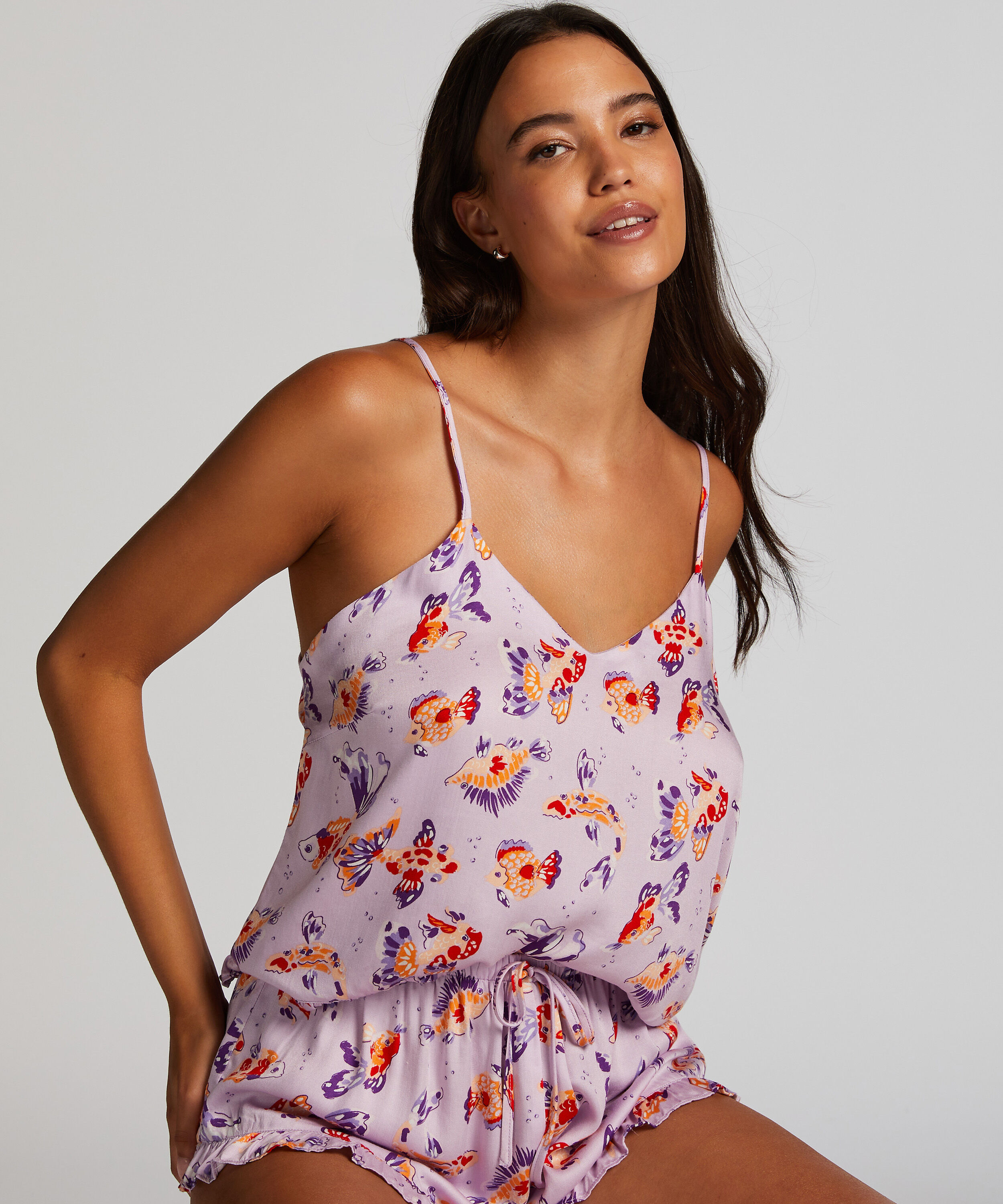 Pyjama-Shorts Satin, Lila Pyjama-Shorts Satin, Lila