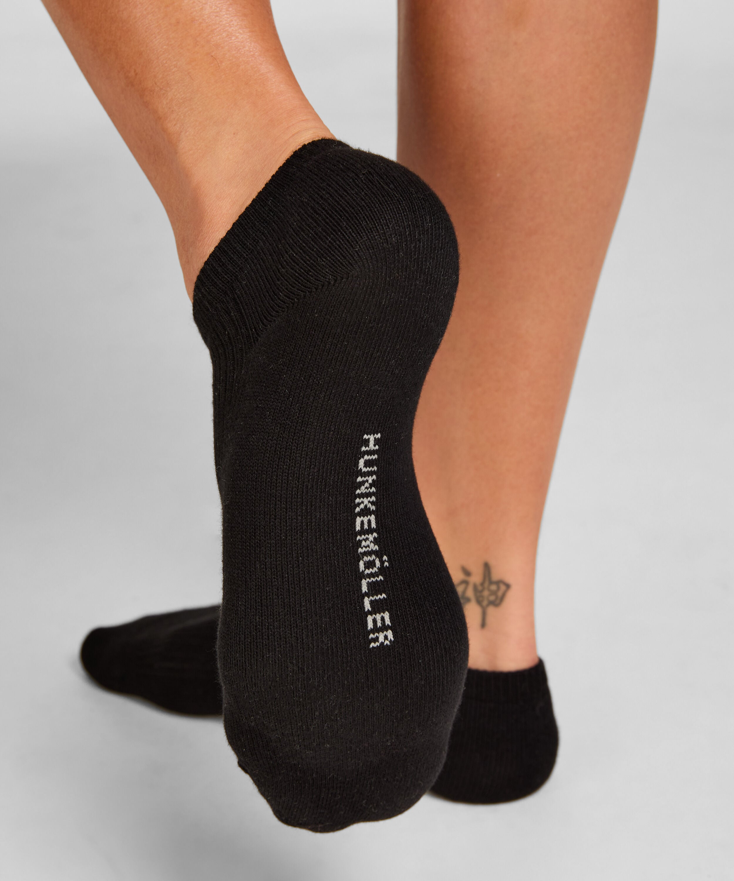 3er-Pack Baumwoll-Sneakersocken, Schwarz