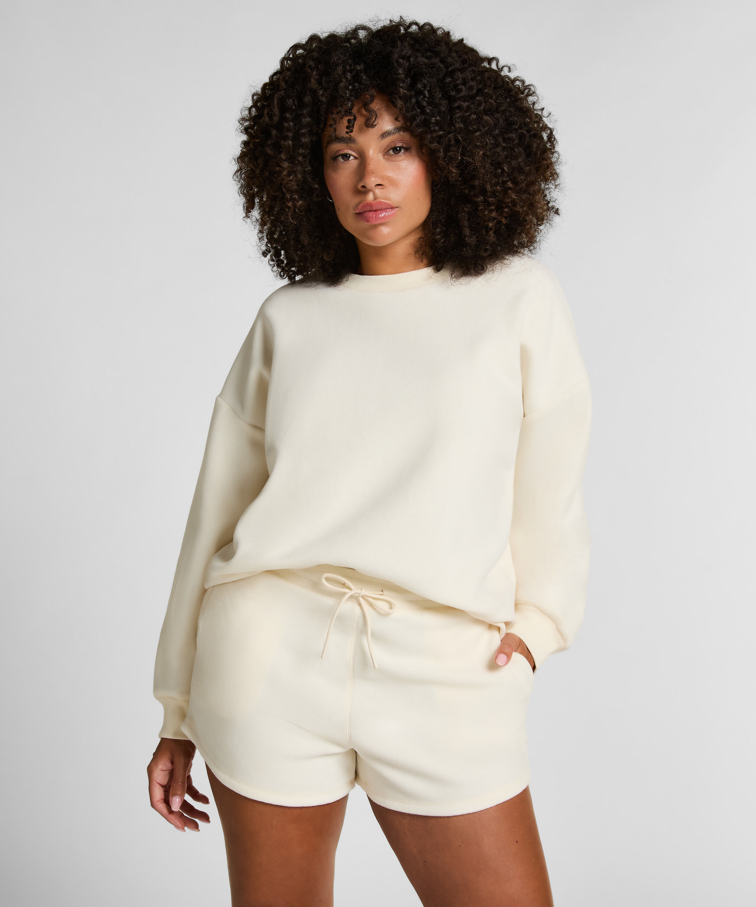 Sportliche Shorts Fleece, Weiß Sportliche Shorts Fleece, Weiß
