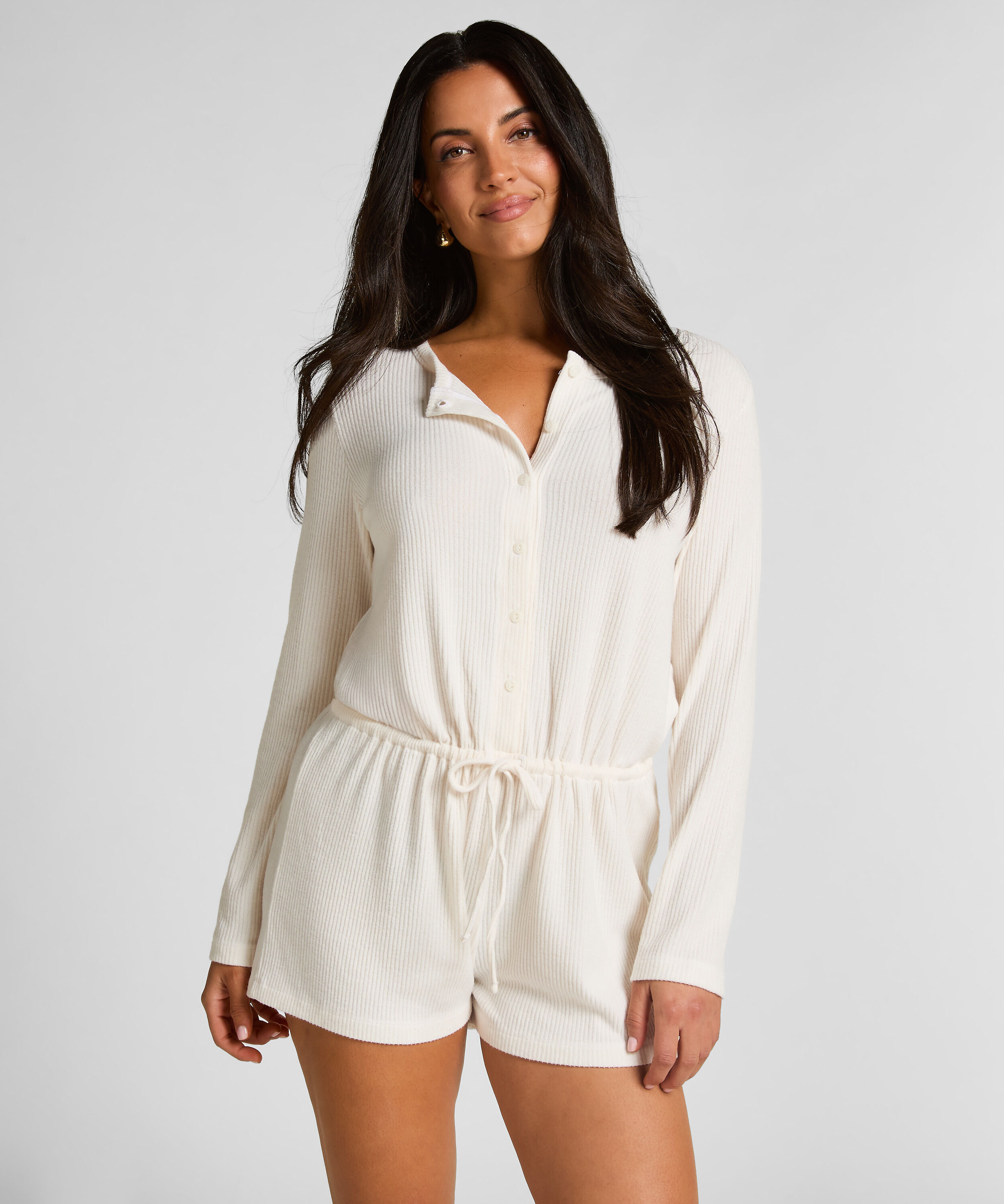 Short-Onesie Jersey Rib, Weiß