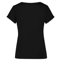 Kurzarm-Pyjamatop, Schwarz