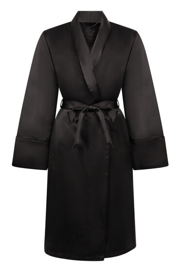 Thumbnail - Hunkemöller Bademantel Satin Fleece Schwarz