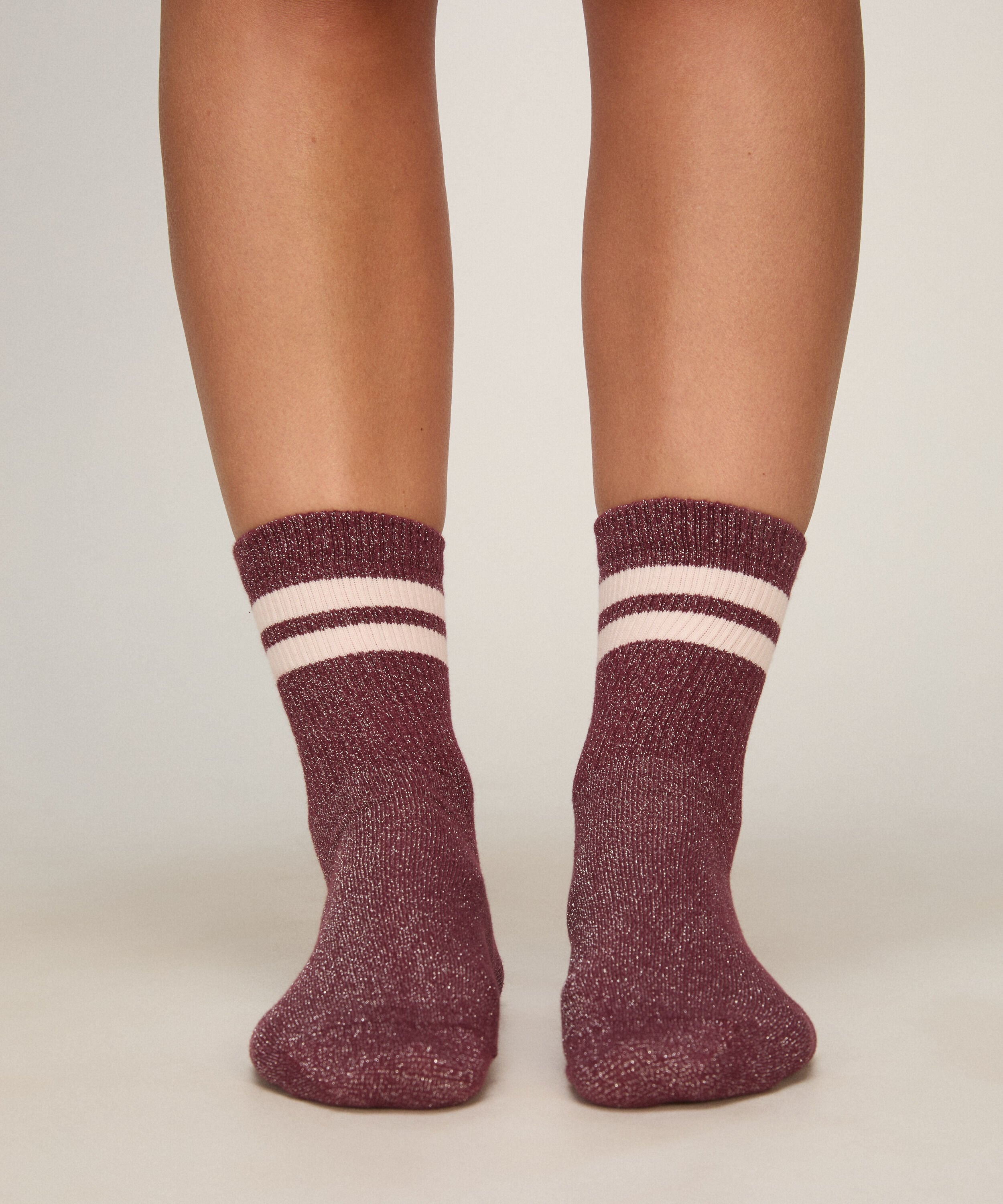 Socken Lurex Stripe, Lila Socken Lurex Stripe, Lila