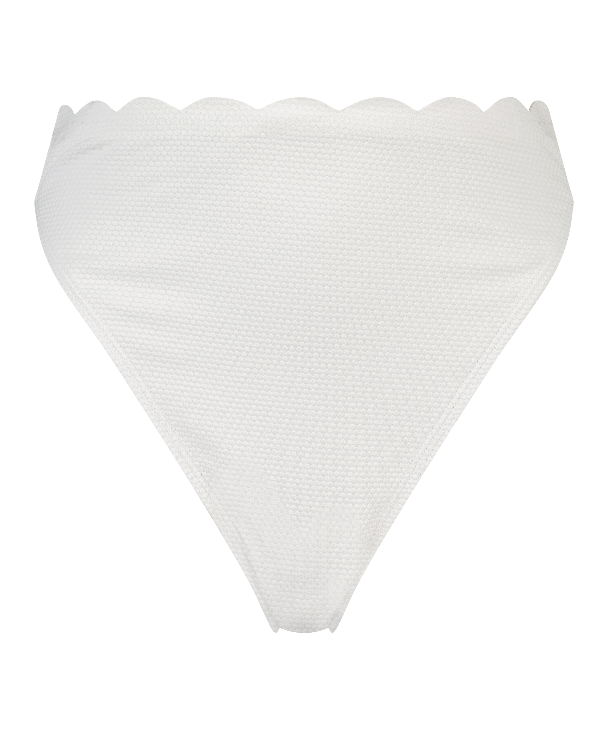 Bikini-Slip mit hohem Beinausschnitt Scallop, Weiß, main