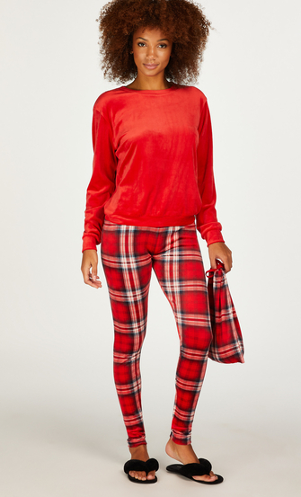 Pyjama-Set mit Tasche, Rot