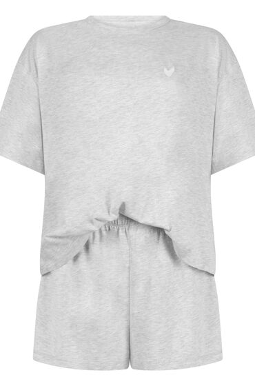 Thumbnail - Hunkemöller Pyjama-Set aus Jersey Heart Grau