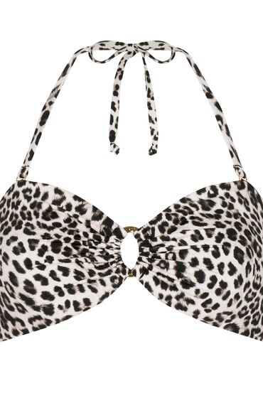 Thumbnail - Hunkemöller Bandeau Bikini Top Leopard Schwarz