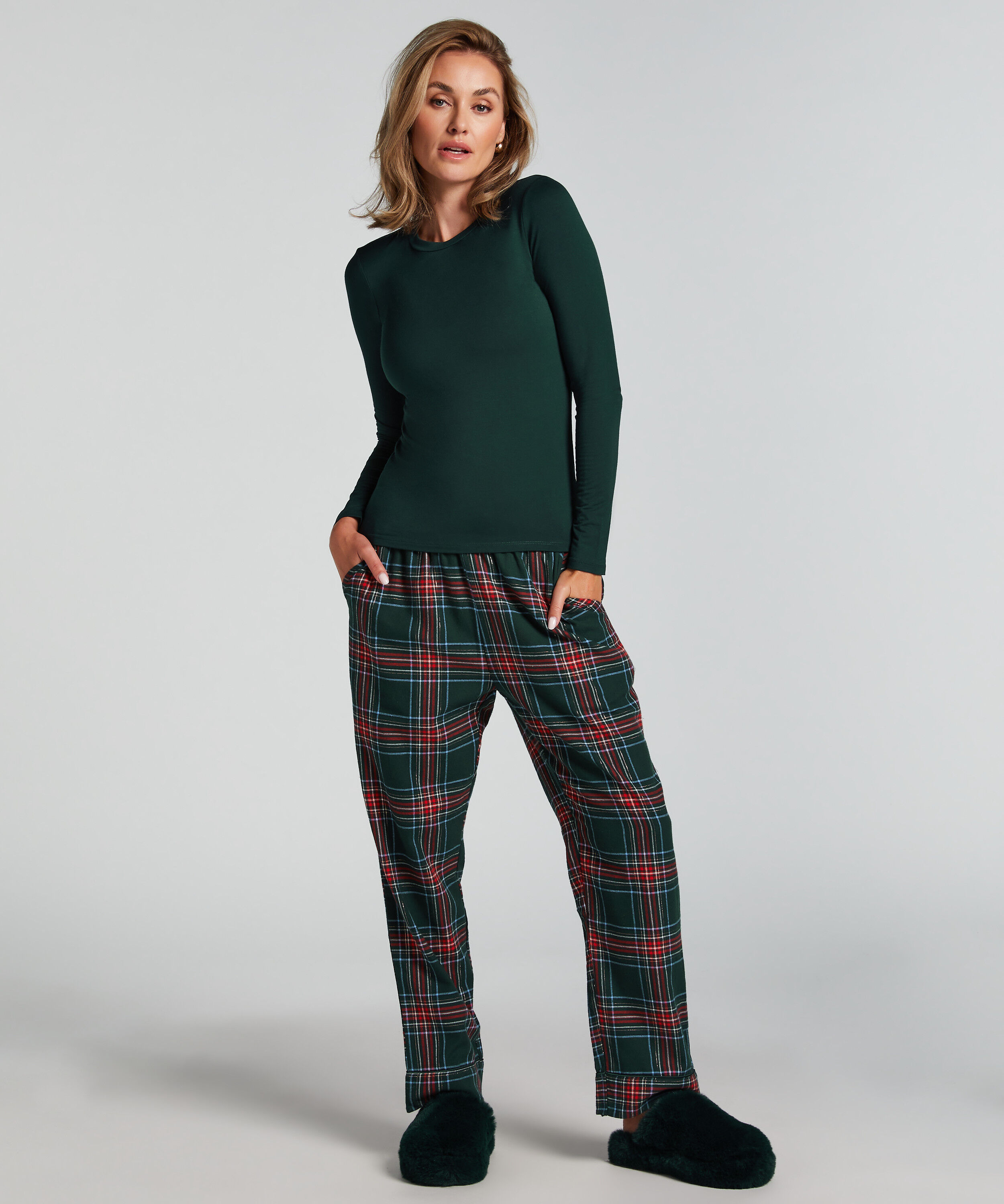 Pyjamaset Flannel, Grün Pyjamaset Flannel, Grün