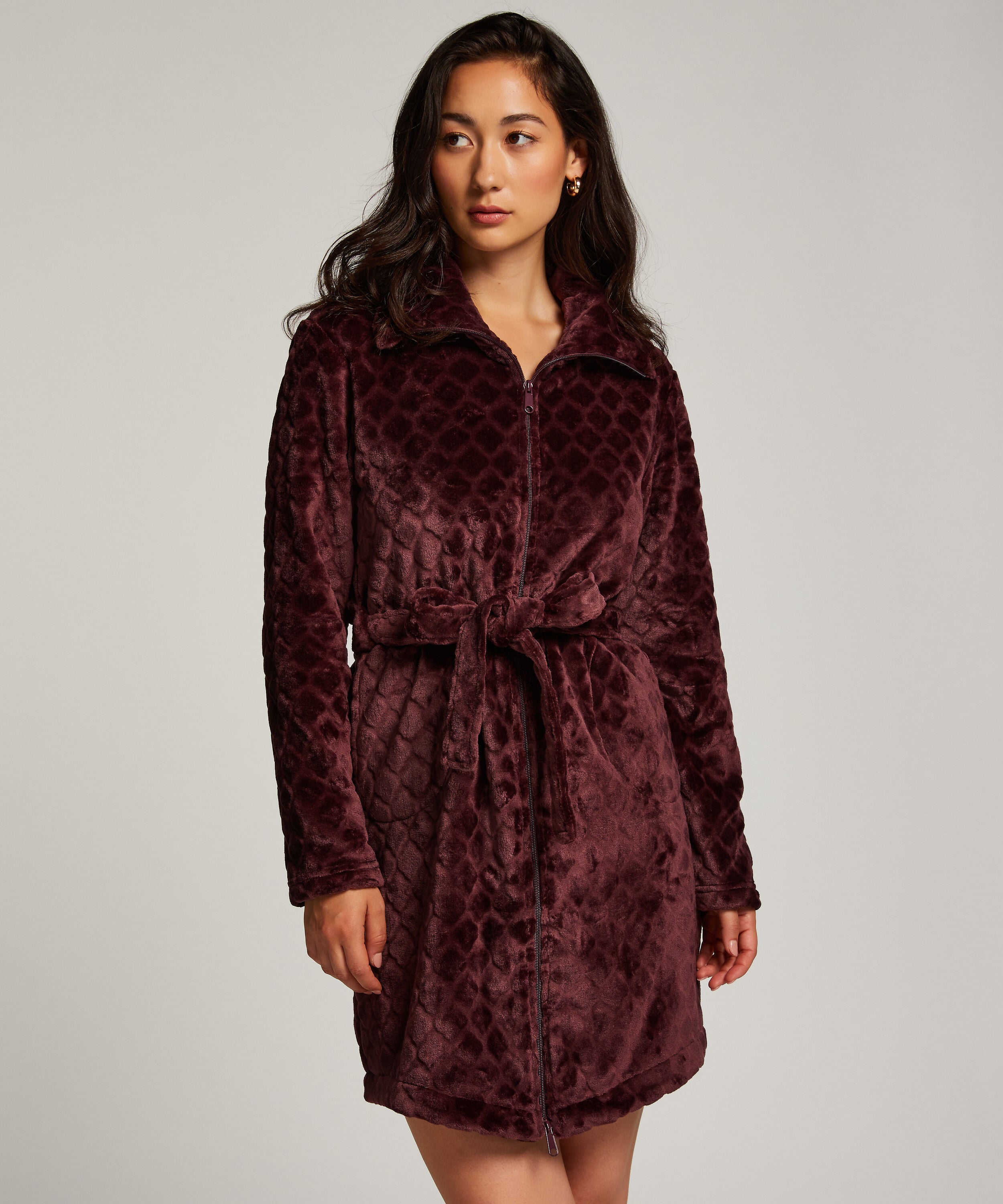 Bademantel Zip Fleece