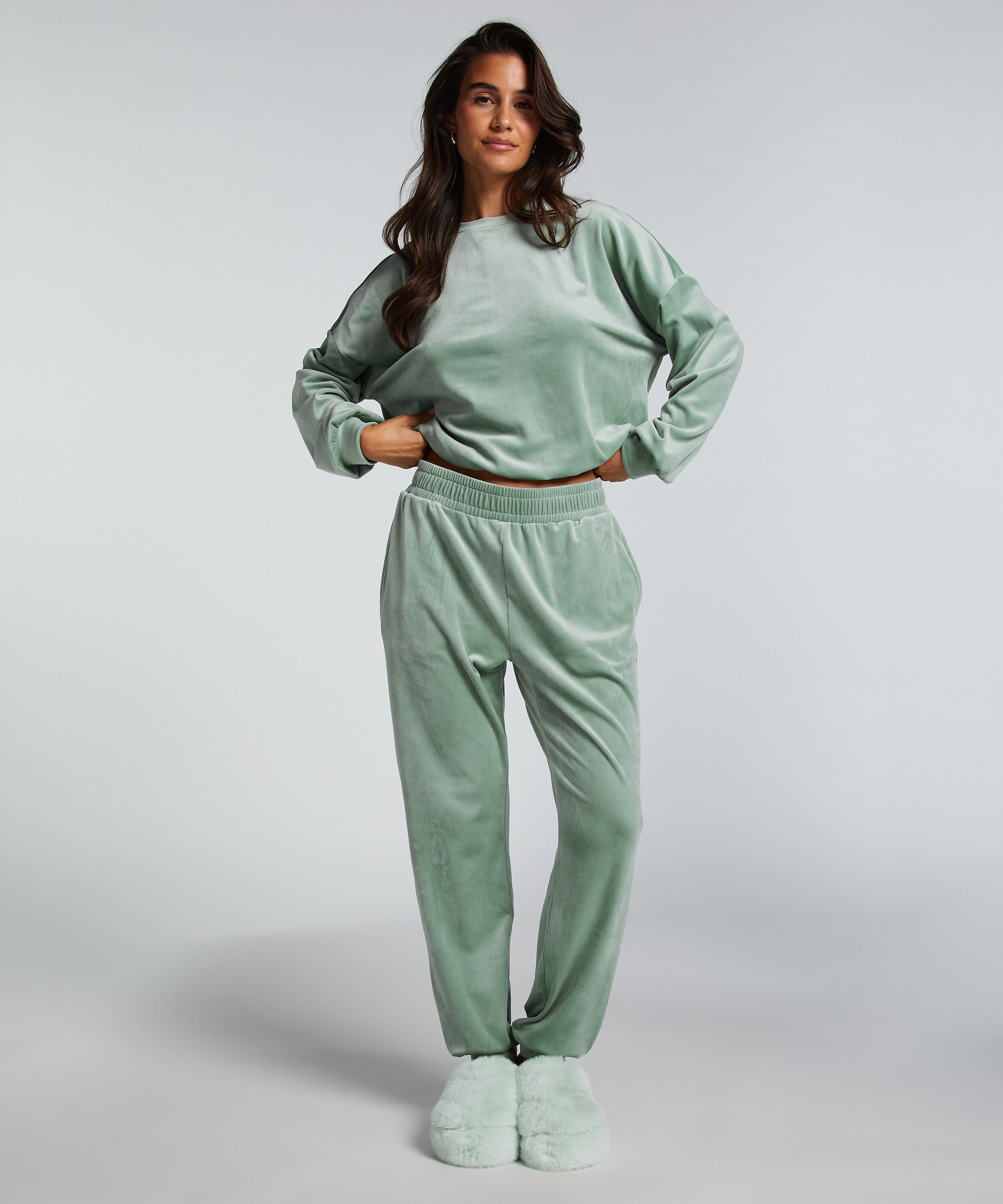 Jogginghose Velours, Grün Jogginghose Velours, Grün